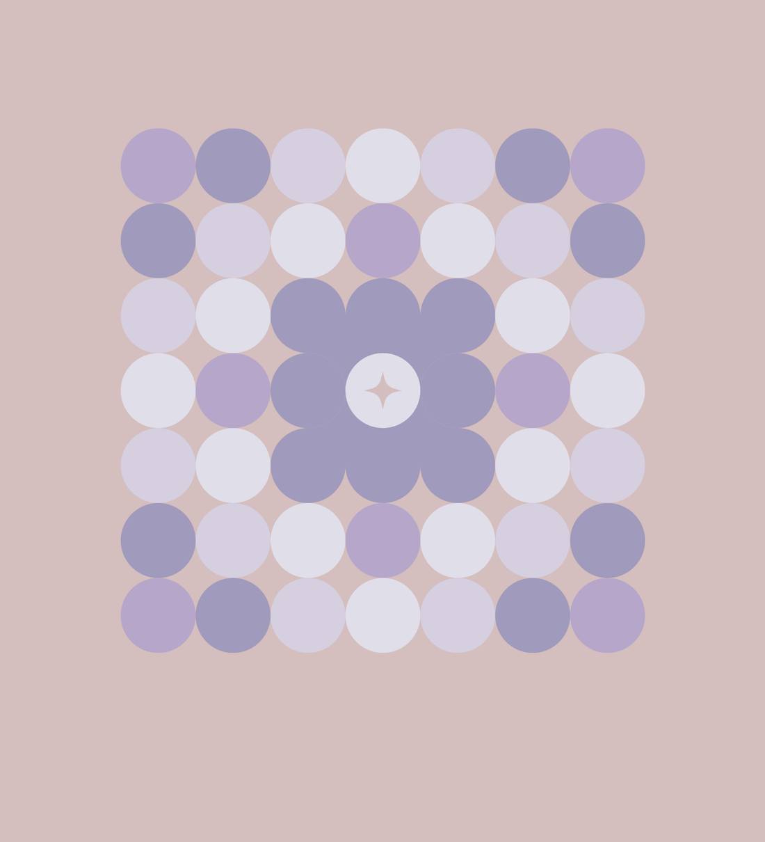 Circumvent, palette C: a lavender circular grid surrounding a small star