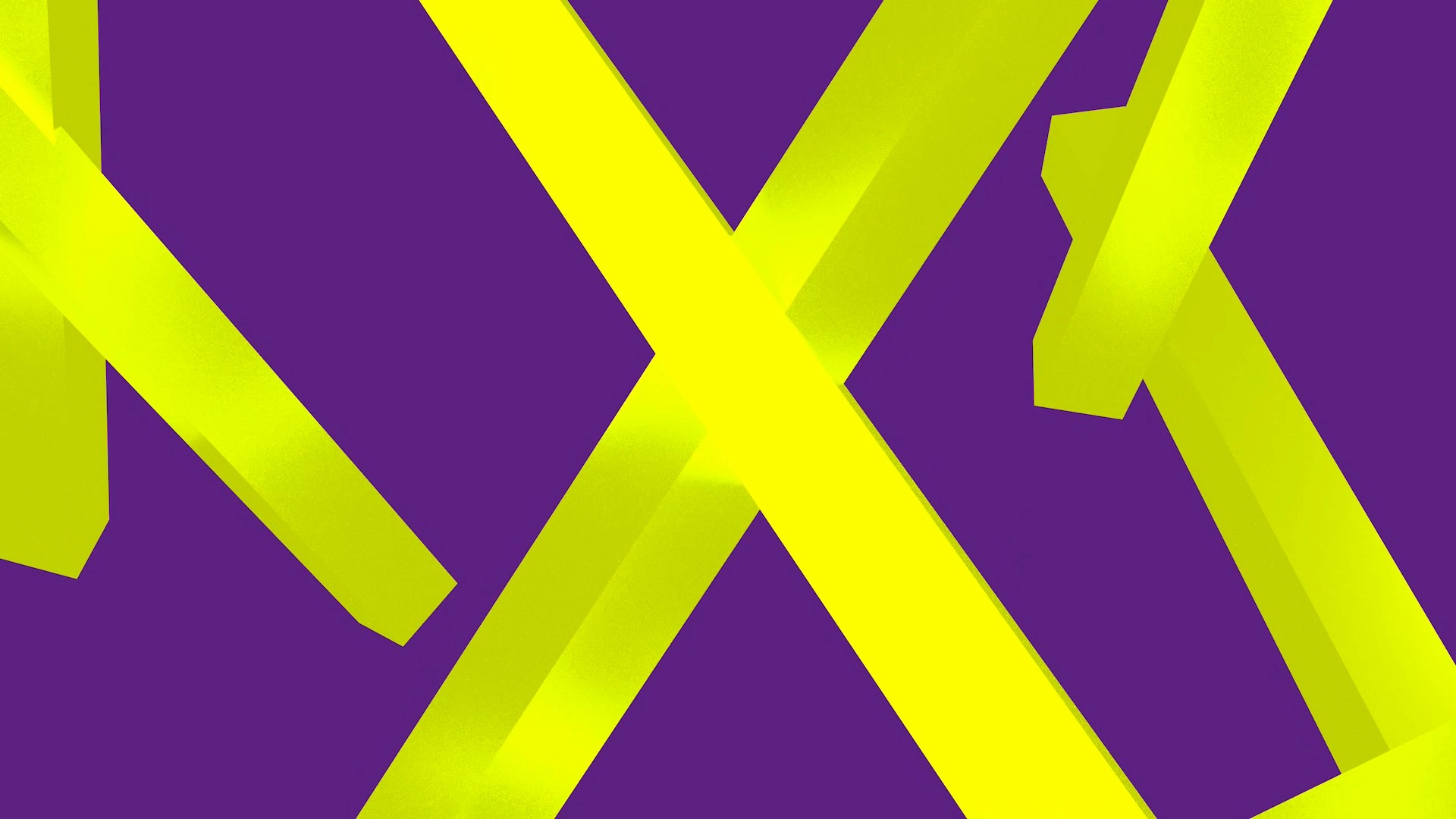 Yellow crossing forms against violet in the Hold Tight animation study.
