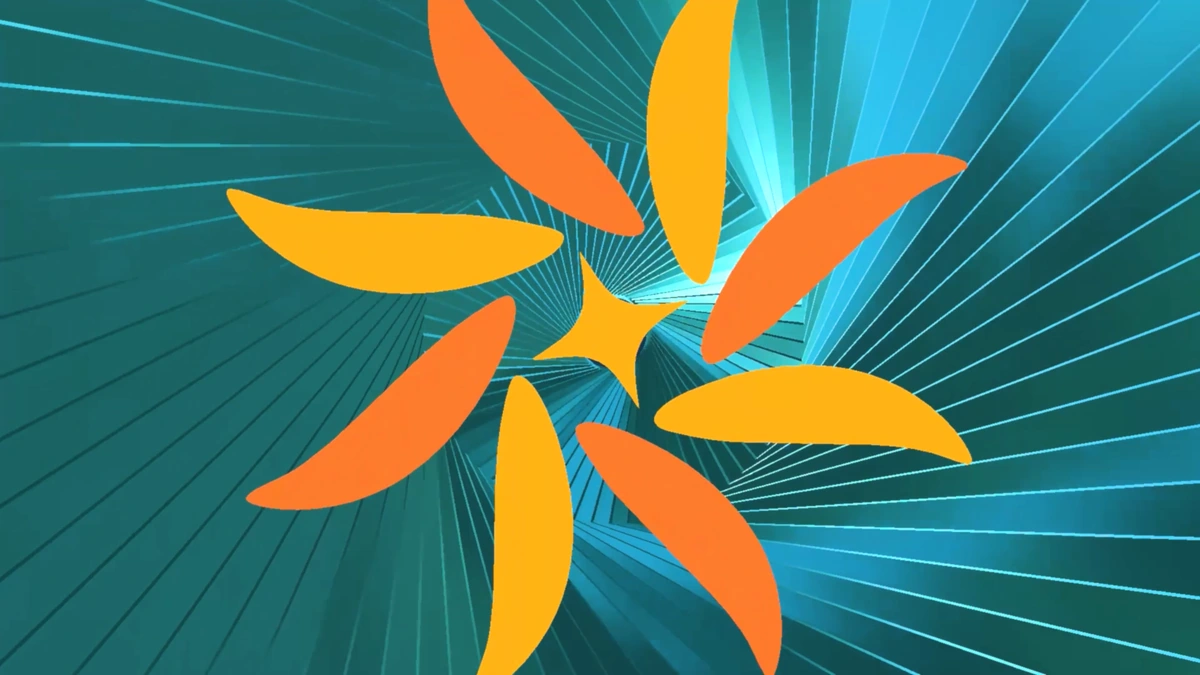 Orange floral geometry over a teal tunnel in the Electricity and Tonight study.